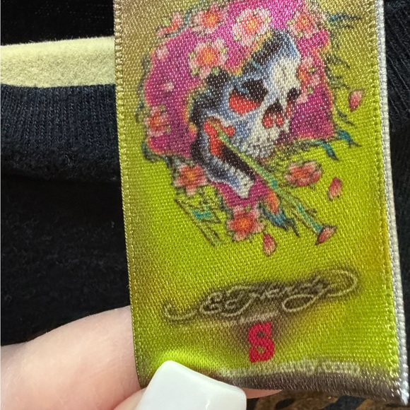 Ed Hardy Y2K 2000s Rhinestone Black Graphic Tee Size Small - Picture 5 of 7